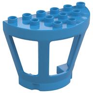 Duplo Airport Tower Wall (Half) with 3 Windows Dunkelazur
