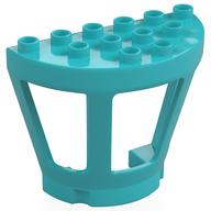 Duplo Airport Tower Wall (Half) with 3 Windows Medium Azure
