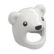 Costume / Mask, Bear, Face Opening with Black Eyes Print White