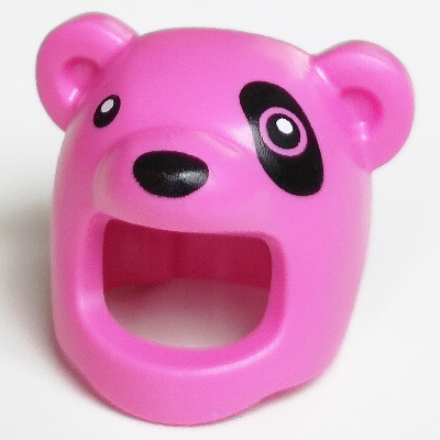 Costume / Mask, Bear, Face Opening with Black Eyes and Eyepatch Print Dunkelrosa