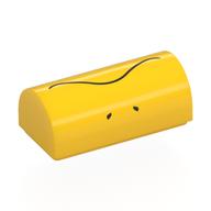 Brick Curved 1 × 2 × 2/3 Double Curved Top, No Studs with Black Dots and Wavy Line (Nostrils and Mouth) Print Gelb