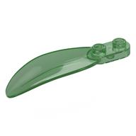 Plant, Leaf 2 × 6 × 1 with 2 Studs Transparent-Grün
