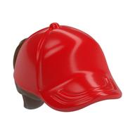 Hair and Hat / Cap, Ponytail Reddish Brown Print Red