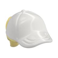 Hair and Hat / Cap, Ponytail Bright Light Yellow Print White