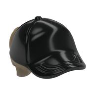 Hair and Hat / Cap, Ponytail Dark Tan Print Black