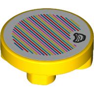 Tile Special Round 2 × 2 Inverted with Bananas and Barcode Print (Sticker) Yellow