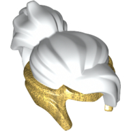 Hair and Tiara, Pearl Gold Print Weiß