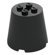 Cone 4 × 4 × 3 with Axle Hole in Black