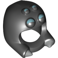 Costume / Mask, Spider with Bright Light Blue Eyes print Black
