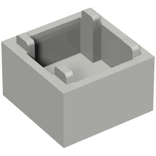 Container Box 2 × 2 × 1 [Plain] Hellblaugrau