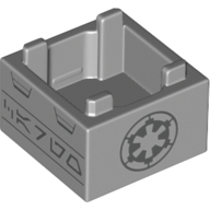 Container Box 2 × 2 × 1 with Dark Bluish Grey Imperial Insignia print Light Bluish Gray