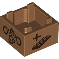 Container Box 2 × 2 × 1, '+' and LEGO Plate, '-' and LEGO Brick, Snake and Skull Symbol Print Mittelnougat