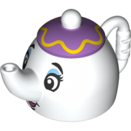 Duplo Teapot with Face Print (Mrs. Potts) White