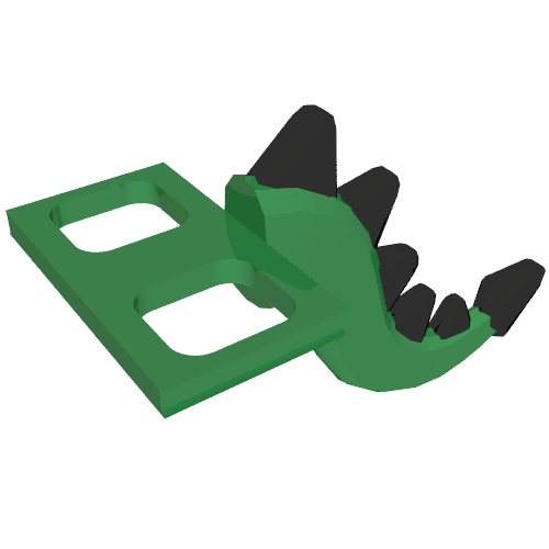 Minifig Hipwear Tail Dragon with Black Scales and Spikes pattern Green
