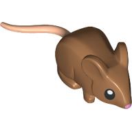 Animal, Rodent, Rat / Mouse with Black Eyes and Pink Nose Print Medium Nougat