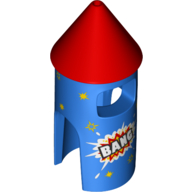 Costume Firework Arrow/Rocket, 'Bang' Print Blau