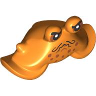 Minifig Head Special Crab with Black Eyes, Mouth print Orange