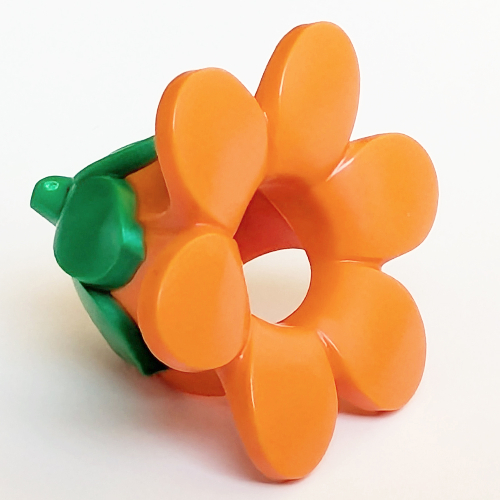Costume / Mask, Flower with Bright Green Stem Orange