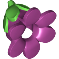 Costume / Mask, Flower with Bright Green Stem Magenta