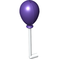 Balloon with White String [Plastic] Dark Purple