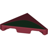Tile 45° Cut 2 × 2 (Triangle) with Black Half Circle Print Dark Red