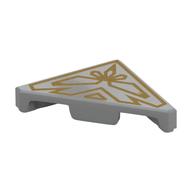 Tile 45° Cut 2 × 2 (Triangle) with Gold Decorations print Hellblaugrau