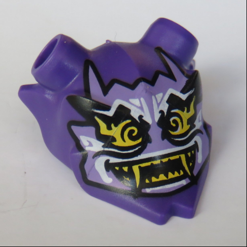 Headwear Accessory Mask Ninjago Oni (Mask of Hatred) Open Mouth Print Dark Purple