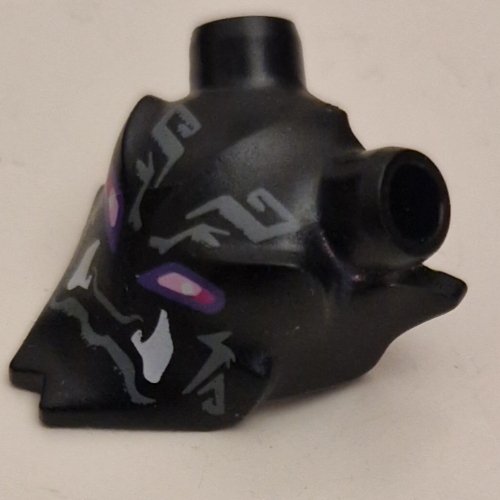 Headwear Accessory Mask Ninjago Oni with Purple/Pink Eyes Print Schwarz