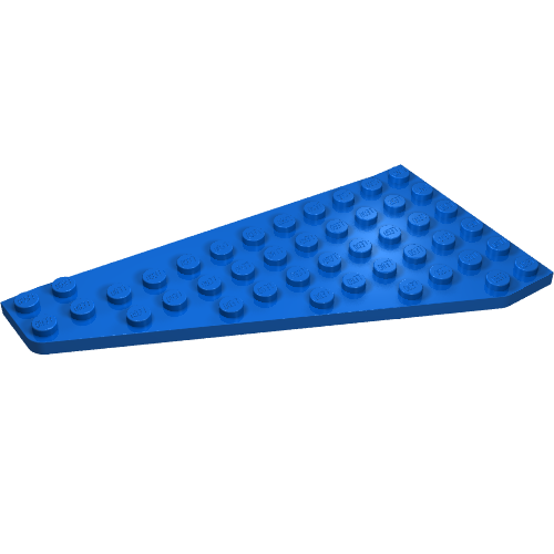 Wedge, Plate 7 × 12 Wing Right Blue