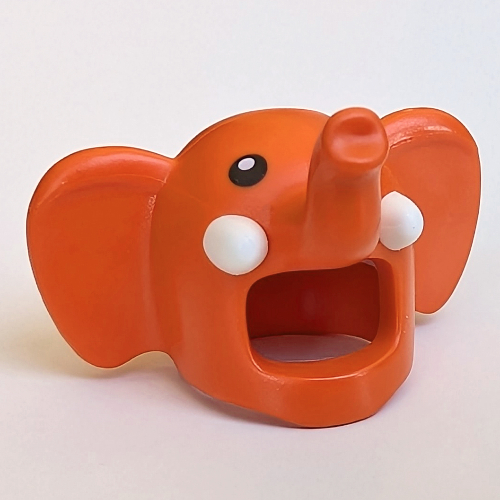 Costume / Mask, Elephant with Black Eyes print Reddish Orange