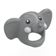 Costume / Mask, Elephant with Black Eyes print Hellblaugrau