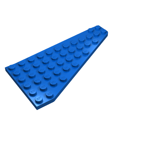 Wedge, Plate 7 × 12 Wing Left Blue