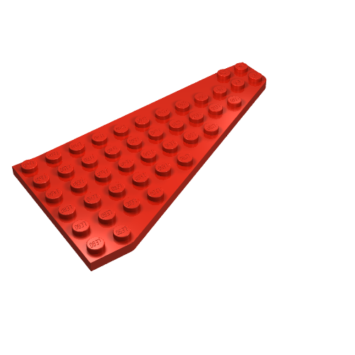 Wedge, Plate 7 × 12 Wing Left Red
