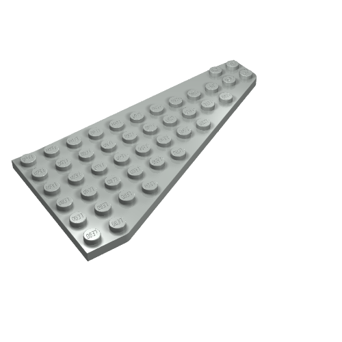 Wedge, Plate 7 × 12 Wing Left Light Gray