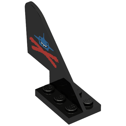 Tail Old with Aquazone Aquashark Blue Shark with Red X Print Black