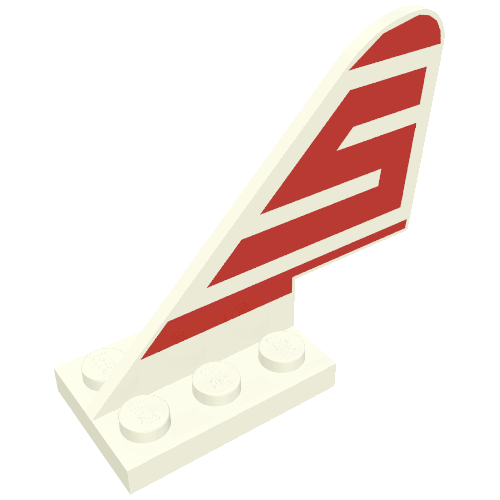 Tail Old with Red S (Sterling) Print White