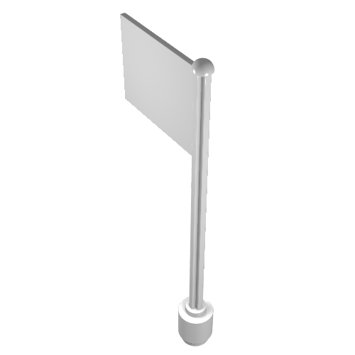 Flag on Flagpole, Straight White