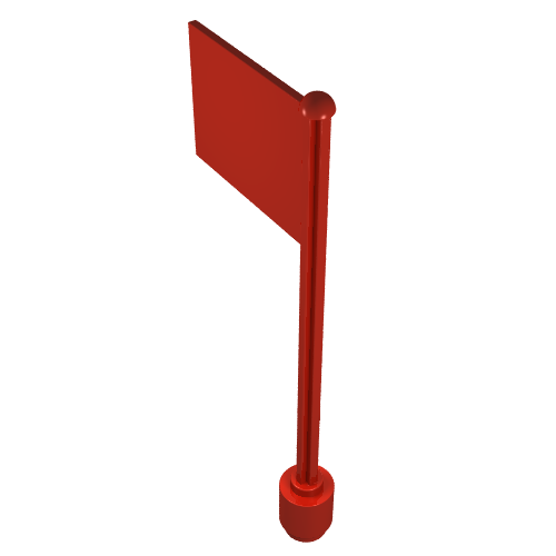 Flag on Flagpole, Straight Red