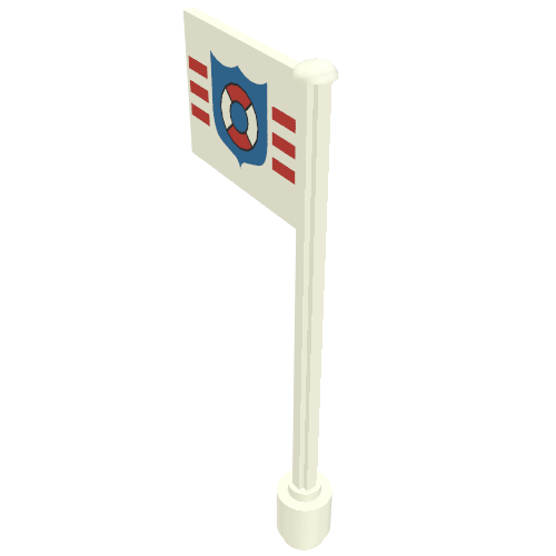 Flag on Flagpole, Straight with Coast Guard Print White