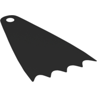 Neckwear Cape, Long 7cm, Scalloped with 5 Points [Spongy Stretchable Fabric] Schwarz