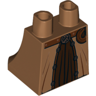 Hips and Legs Under Dress/Robe with Dark Brown Dress, Reddish Brown Belt and Pouch, Copper Trim Print (Helga Hufflepuff) Mittelnougat
