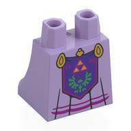 Hips and Legs Under Dress/Robe with Dark Purple Front, Green Falcon, Gold Triangles, Decorations print Lavendel