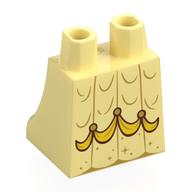 Hips and Legs Under Dress/Robe with Gold Lines, Yellow Ruffles print Bright Light Yellow
