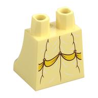 Hips and Legs Under Dress/Robe with Dress, Ruffles, Yellow Ribbon print Bright Light Yellow