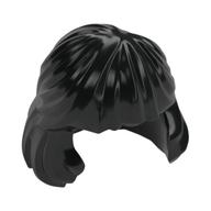 Hair Mid-Length Combed Behind Ear Schwarz