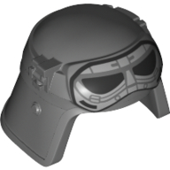 Helmet Imperial Pilot, Raised Forehead, Gray Goggles, Red Square Print Dark Bluish Gray