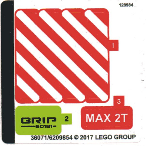 Sticker Sheet for Set 60181-1 [No Color/Any Color]