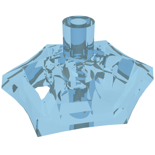 Web Effect Small Short Bar on Front and Back Transparent-Hellblau