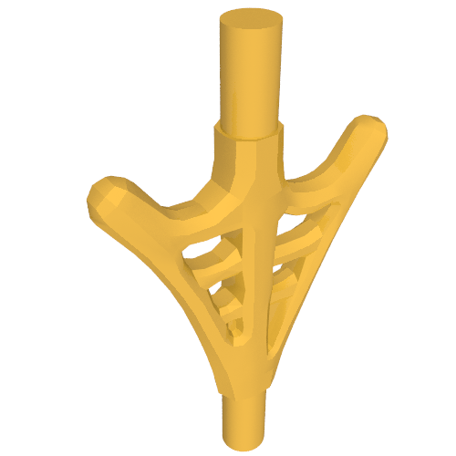Web Effect Two Branches Bars on Each End Pearl Gold