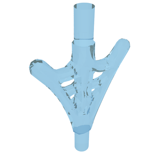 Web Effect Two Branches Bars on Each End Trans-Light Blue